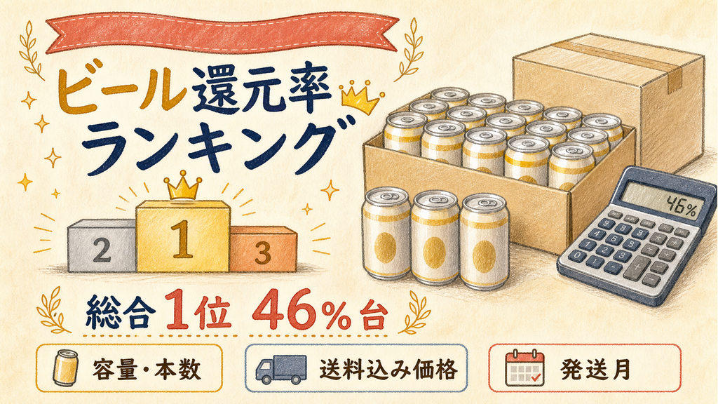 ふるさと納税ビールの還元率ランキング！2026年8月の高コスパ返礼品の結論を示す手書き図解