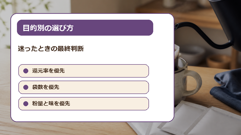 目的別におすすめ返礼品を決めるの解説画像