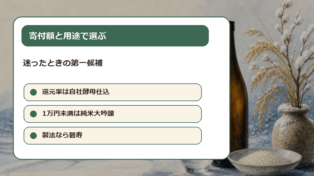 長岡市の久保田を寄付額と用途で選ぶの解説画像
