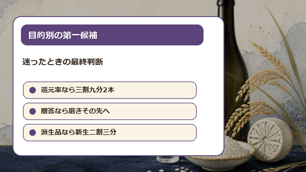 目的別に選ぶ獺祭返礼品の第一候補の解説画像