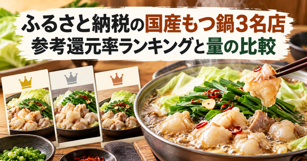国産もつ鍋を比較するふるさと納税記事のアイキャッチ