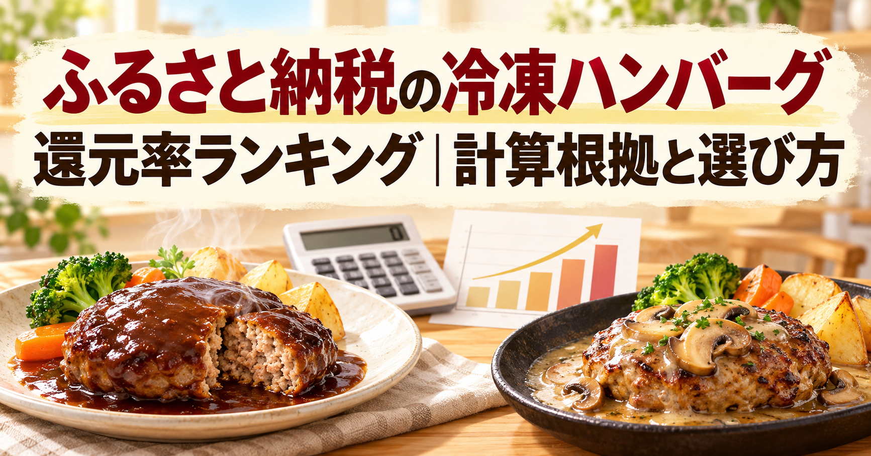 ふるさと納税の冷凍ハンバーグ還元率ランキング|計算根拠と選び方