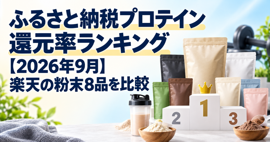 ふるさと納税プロテイン還元率ランキング【2026年9月】楽天の粉末8品を比較