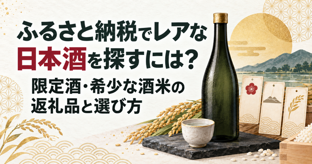 レアな日本酒の探し方と限定酒・希少な酒米の返礼品を紹介するアイキャッチ
