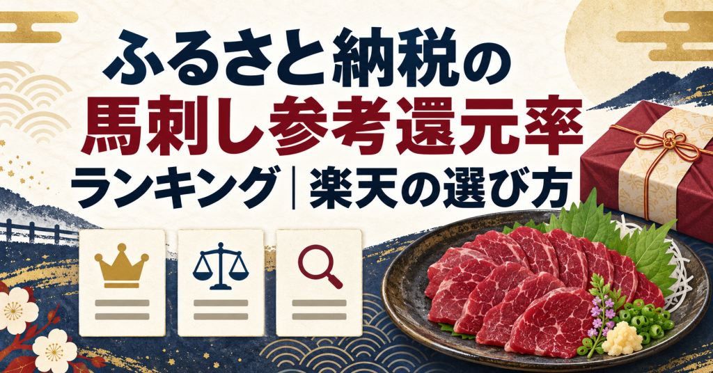 ふるさと納税の馬刺し参考還元率ランキングと楽天の選び方