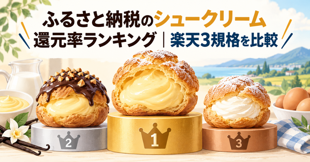 ふるさと納税のシュークリーム還元率ランキング｜楽天3規格を比較