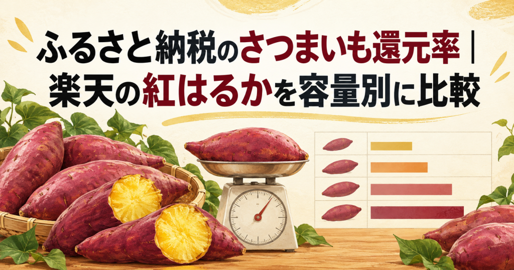 ふるさと納税のさつまいも還元率｜楽天の紅はるかを容量別に比較