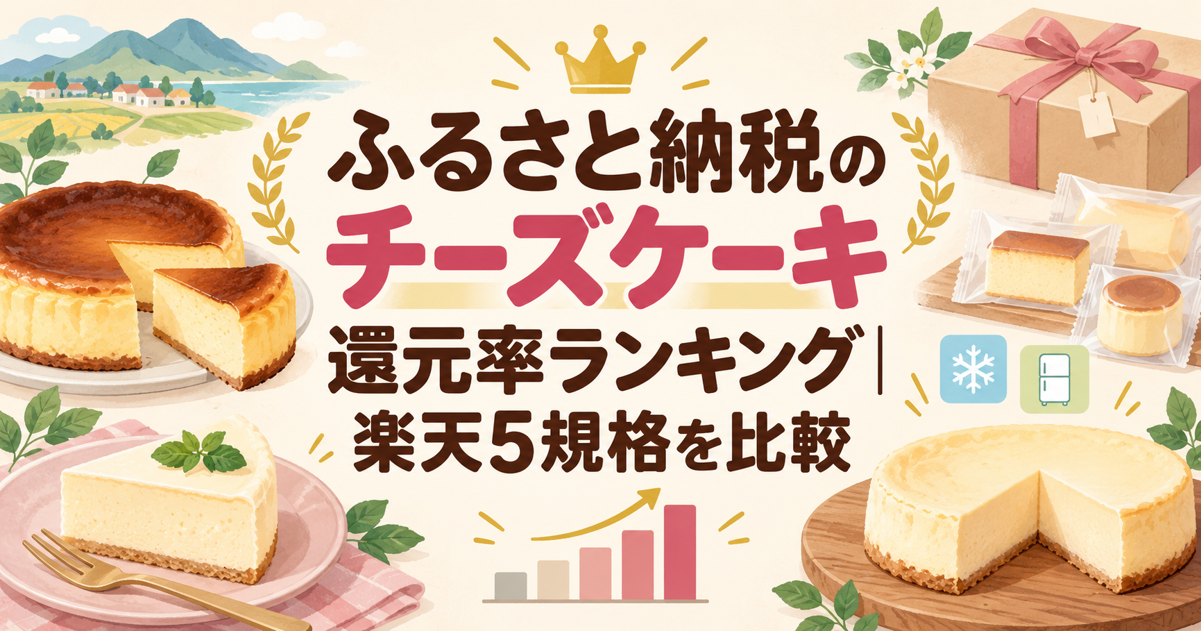 ふるさと納税のチーズケーキ還元率ランキング 楽天5規格比較
