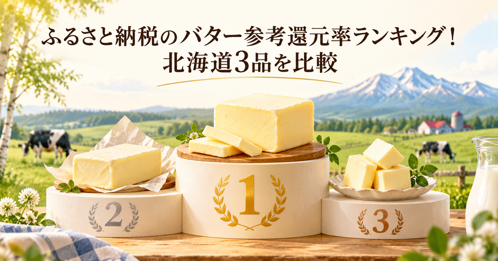 ふるさと納税のバター参考還元率ランキング。北海道のバター3品を比較