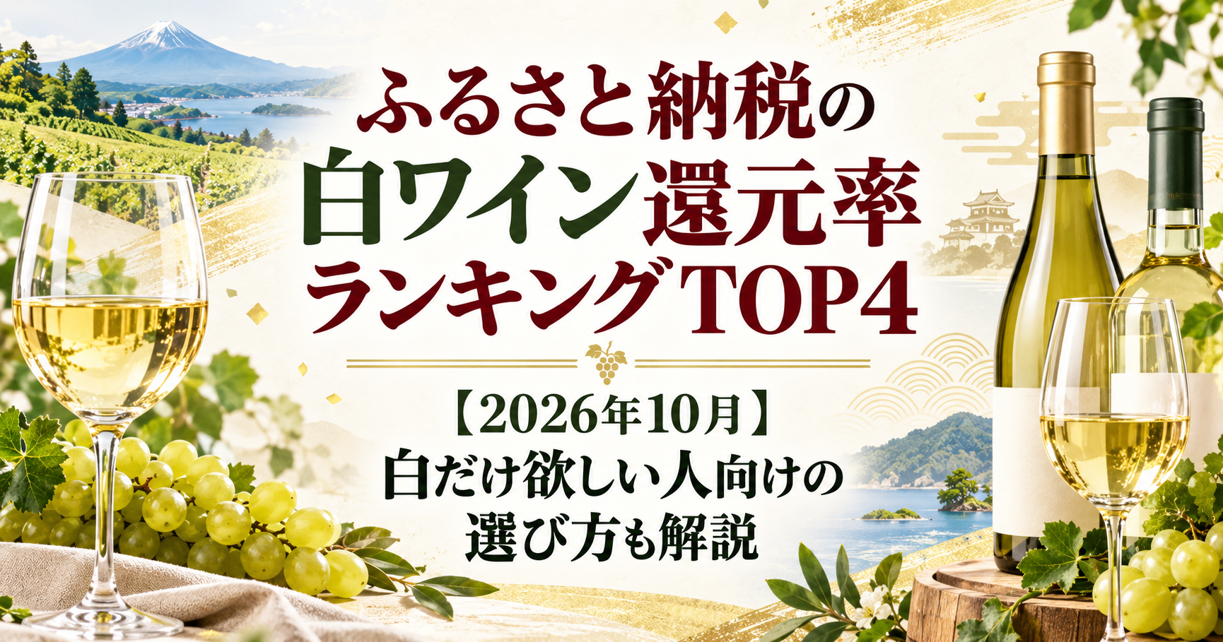 ふるさと納税の白ワイン還元率ランキングTOP4のアイキャッチ