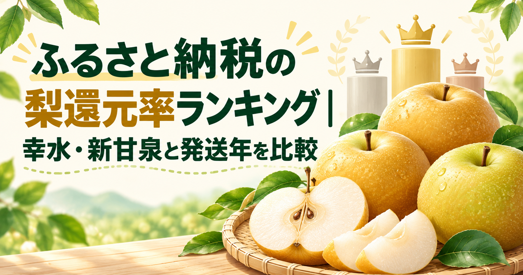 ふるさと納税の梨還元率ランキング｜幸水・新甘泉と発送年を比較
